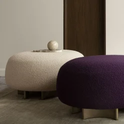 Pouf Punto e Virgola con Finitura Cipria