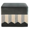Pouf quadrato Plissé in velluto grigio