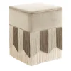 Pouf quadrato Plissé piccolo in velluto beige