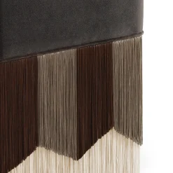 Pouf quadrato Plissé piccolo in velluto marrone cioccolato