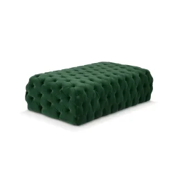 Pouf Rettangolare Capitonn� Malvina Ombra Smeraldo in Velluto