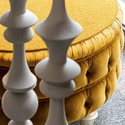 Pouf rotondo con capitonnè