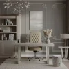 Pouf rotondo con ricamo floreale della collezione Studio Privè