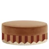 Pouf rotondo in velluto cognac Plissé