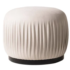 Pouf rotondo Margot bianco panna