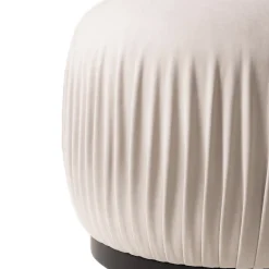 Pouf rotondo Margot bianco panna