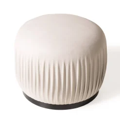 Pouf rotondo Margot bianco panna