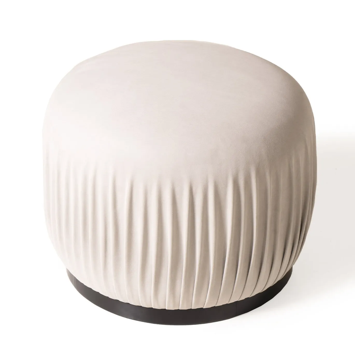 Pouf rotondo Margot bianco panna