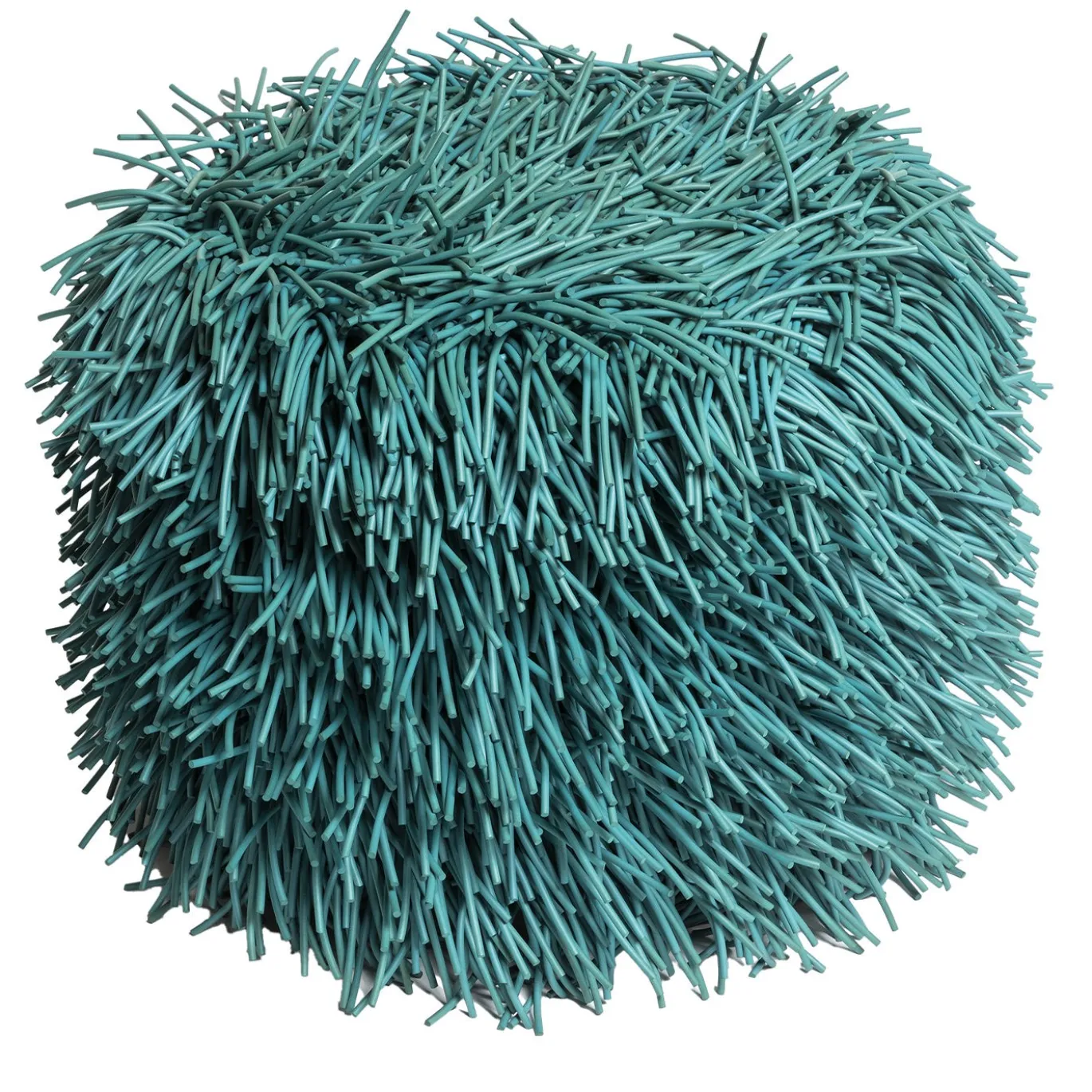 Pouf rotondo Porcupine turchese