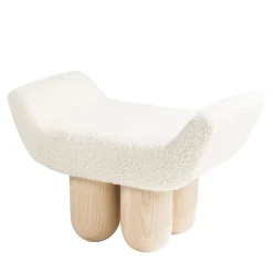 Pouf scultura Taurus bianco