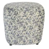 Pouf squadrato Alicudi con motivo floreale blu