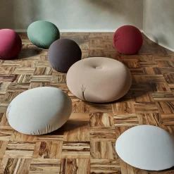 Pouf Tato in tessuto tecnico bianco