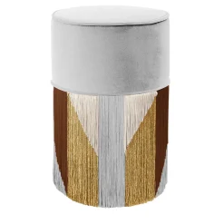 Pouf Tribe grigio chiaro di Lorenza Bozzoli