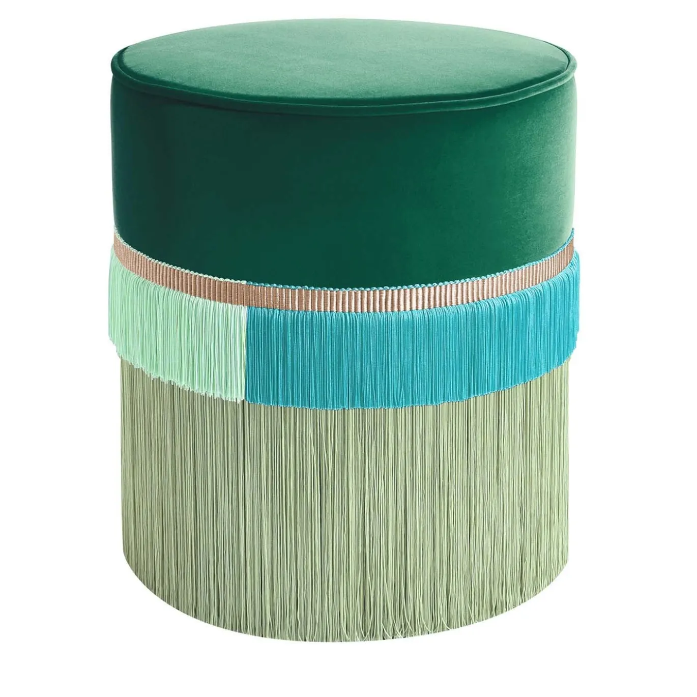 Pouf verde della linea geometrica Couture