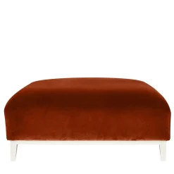 Pouf Zeno Eco In Velluto Arancione E Marrone Di Brian Sironi
