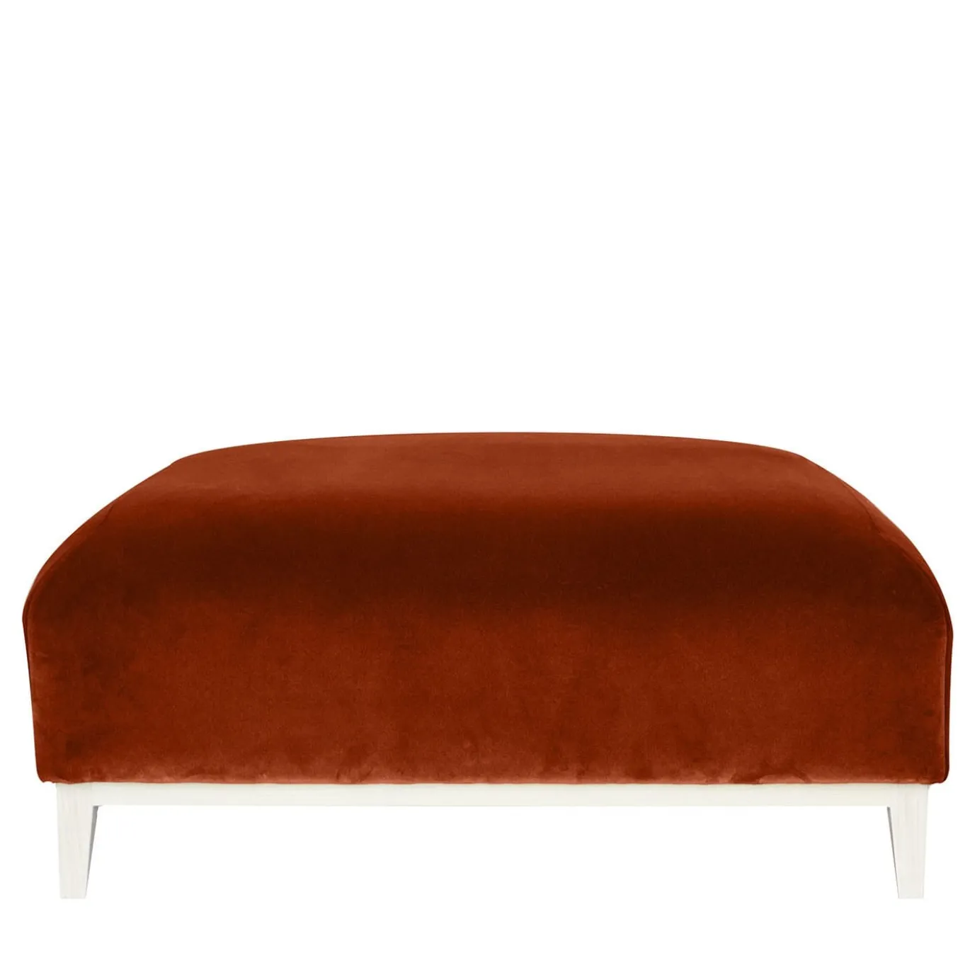 Pouf Zeno Eco In Velluto Arancione E Marrone Di Brian Sironi