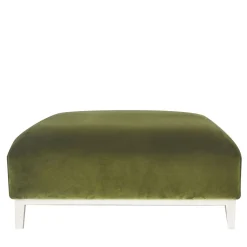 Pouf Zeno Eco In Velluto Verde Oliva Di Brian Sironi