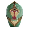 Primati Mandrillus Vaso in ceramica verde con dettagli in metallo di Elena Salmistraro