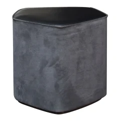 Puff piccolo in pelle nera
