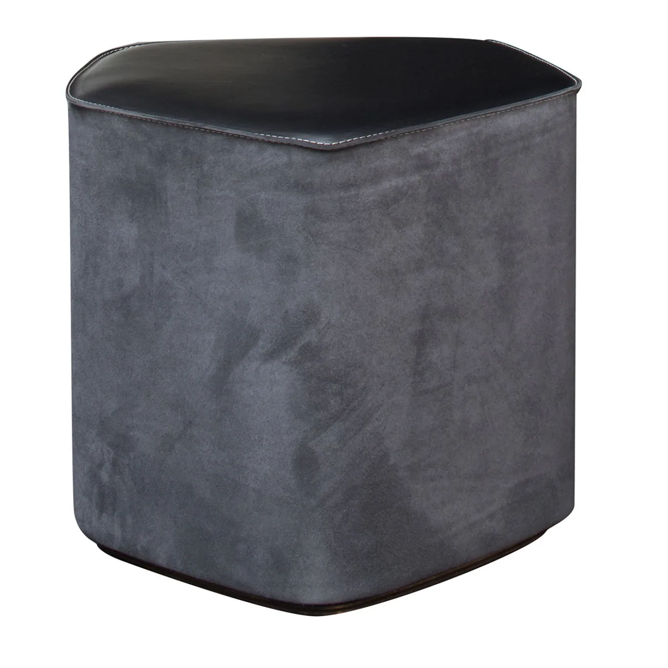 Puff piccolo in pelle nera