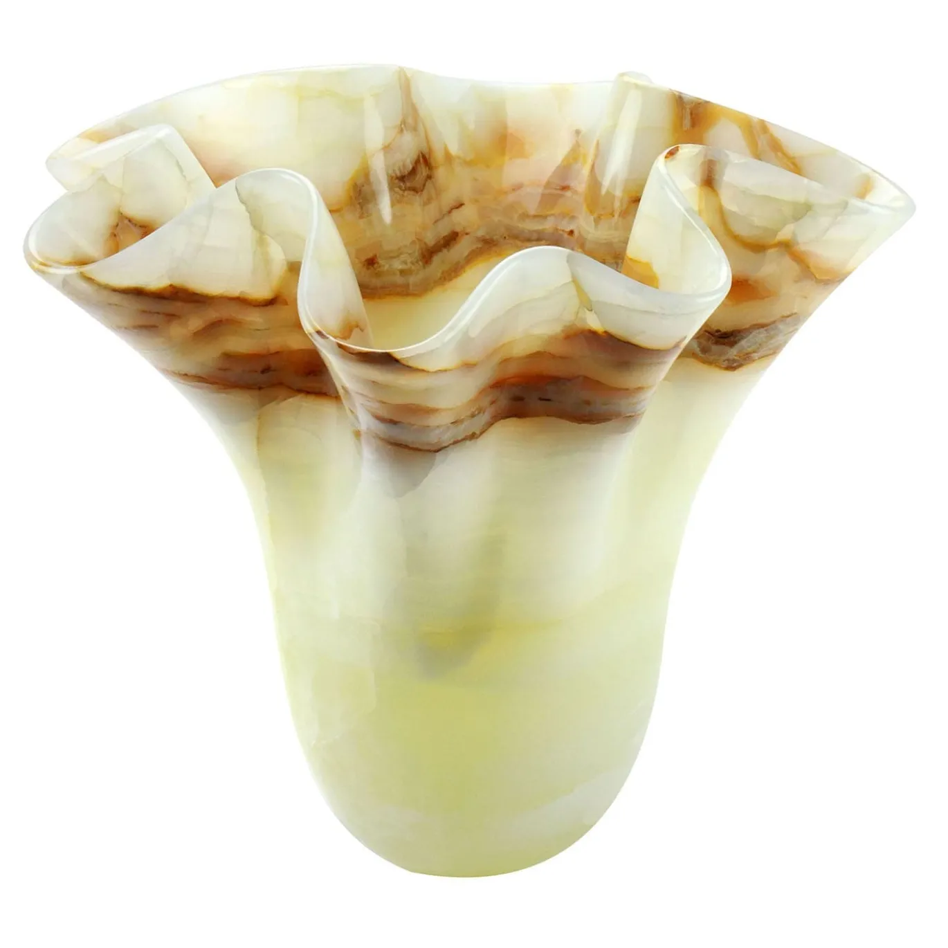 PV05 Vaso scultoreo in onice bianco