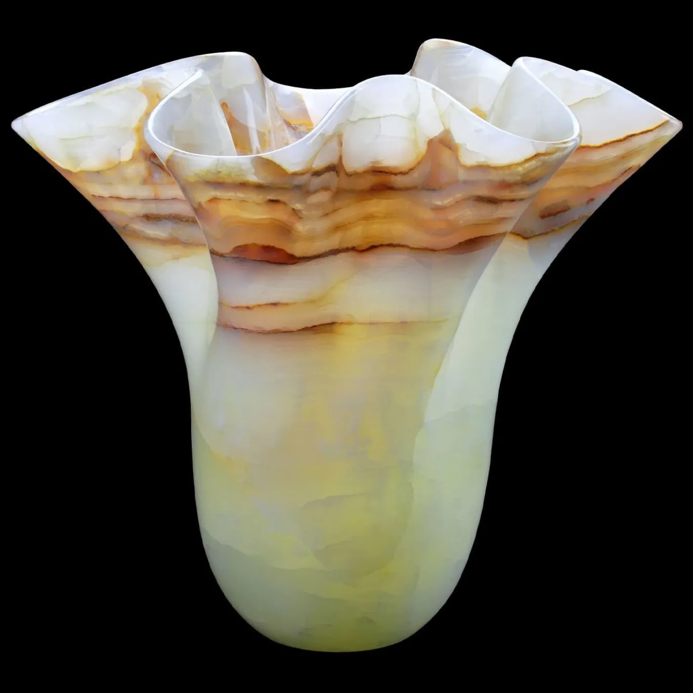 PV05 Vaso scultoreo in onice bianco