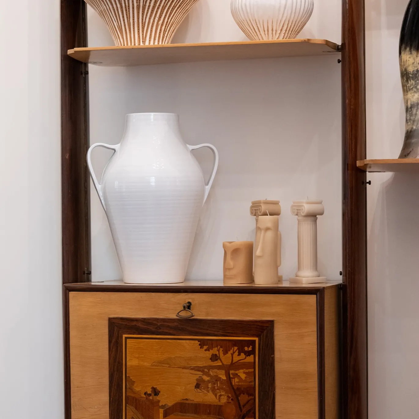Quartara Vaso in Ceramica Bianca (H 40 cm | 15.7")