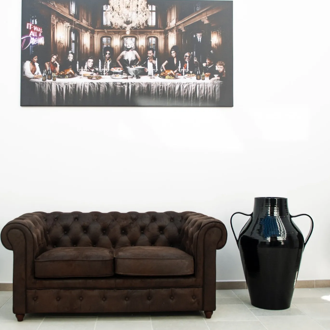 Quartara Vaso in ceramica nera (H 90 cm | 35,4")