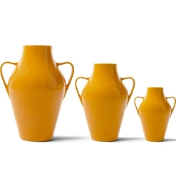 Quartara Vaso in Ceramica Senape (H 40 cm | 15.7")