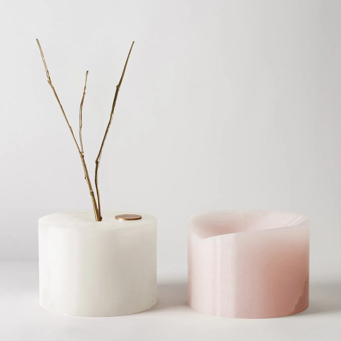 Qui e ora Vaso Onix rosa e bianco