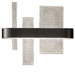 Ribbon Applique in metallo nero e vetro