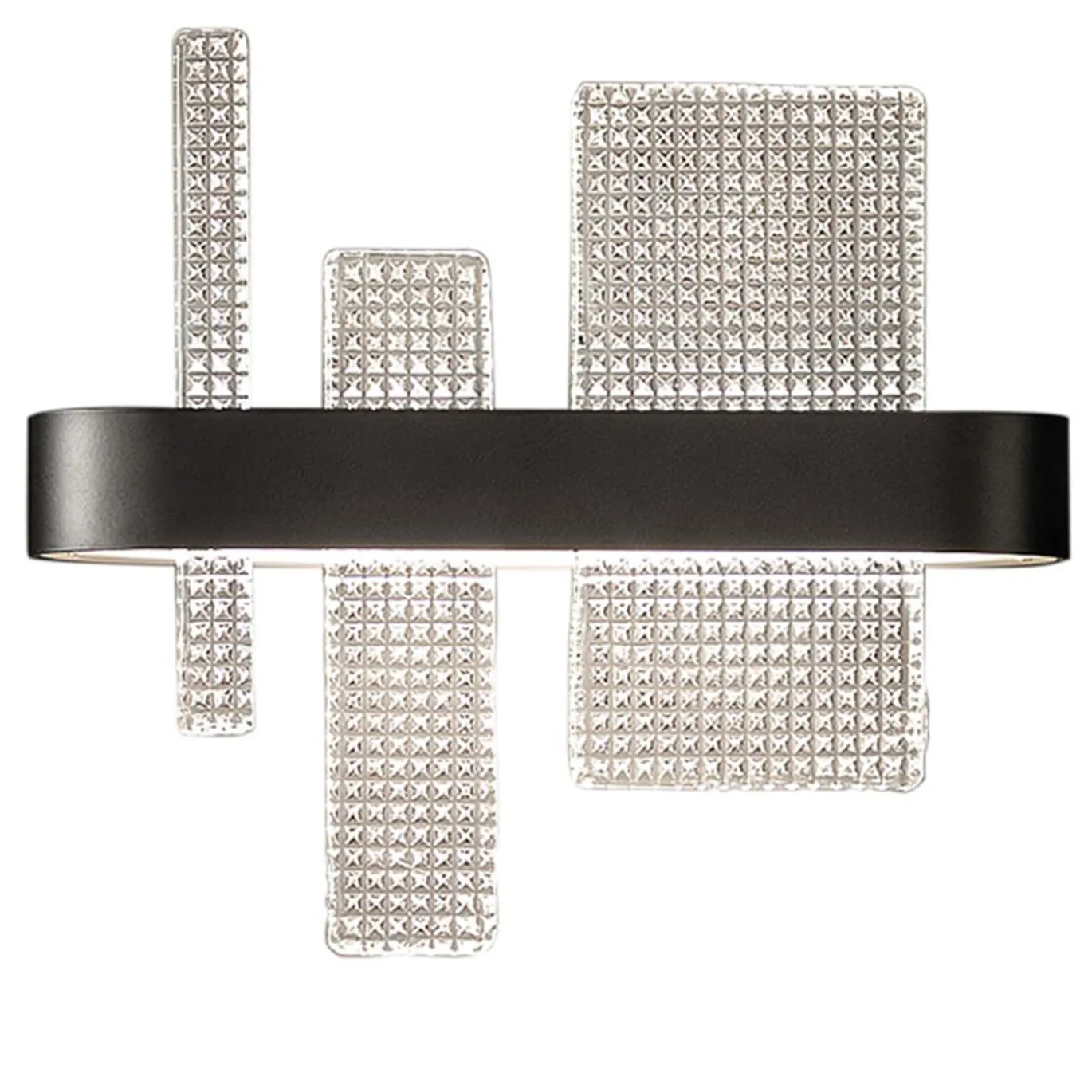 Ribbon Applique in metallo nero e vetro
