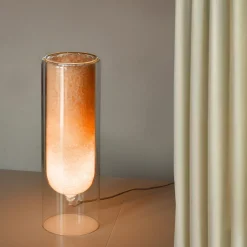 Rocklumìna Lampada da tavolo sferica M arancione