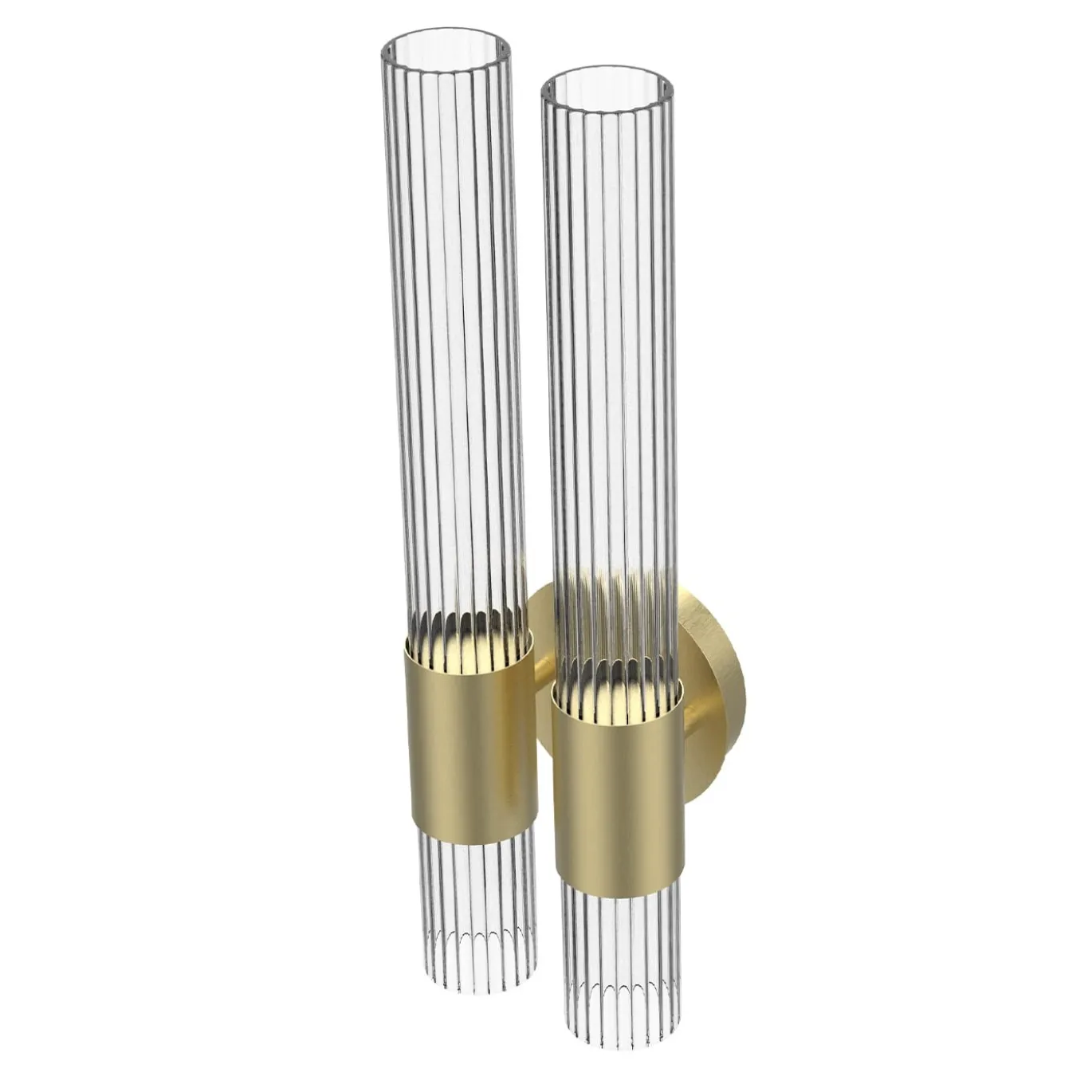 Sbarlusc Doppia applique in ottone e vetro