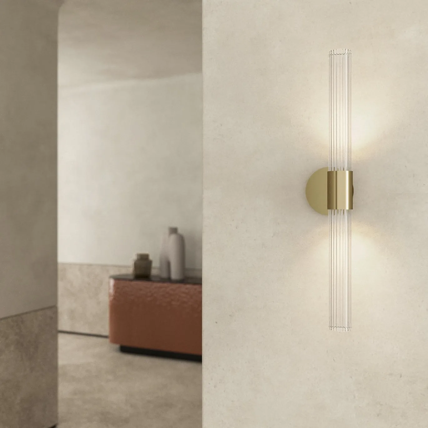 Sbàrlusc Grande Applique trasparente e dorata