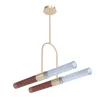 Sb�rlusc lampadario in vetro rosso e ottone champagne di Isacco Brioschi