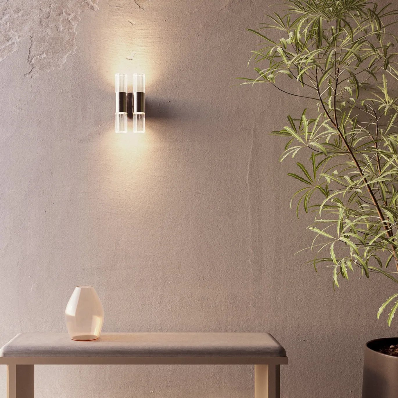 Sbàrlusc Mini Applique a 2 luci trasparente e dorata