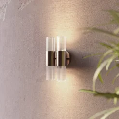 Sbàrlusc Mini Applique a 2 luci trasparente e dorata