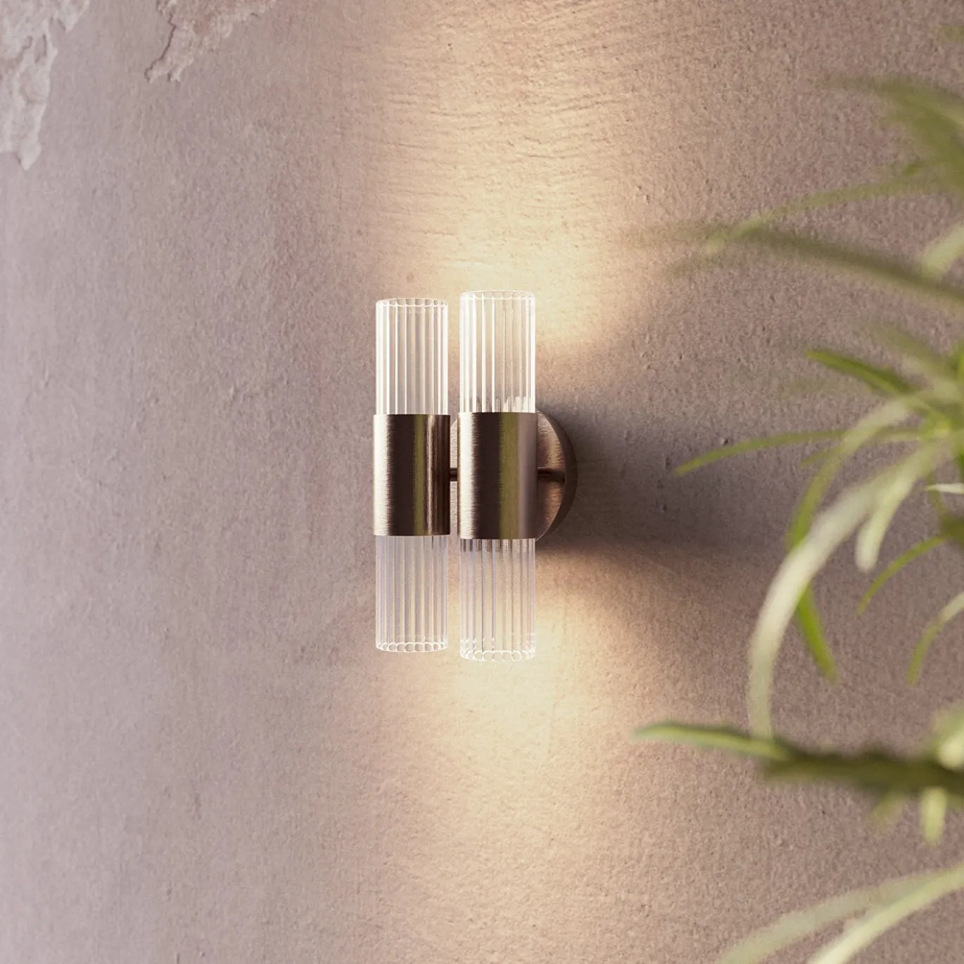 Sbàrlusc Mini Applique a 2 luci trasparente e dorata
