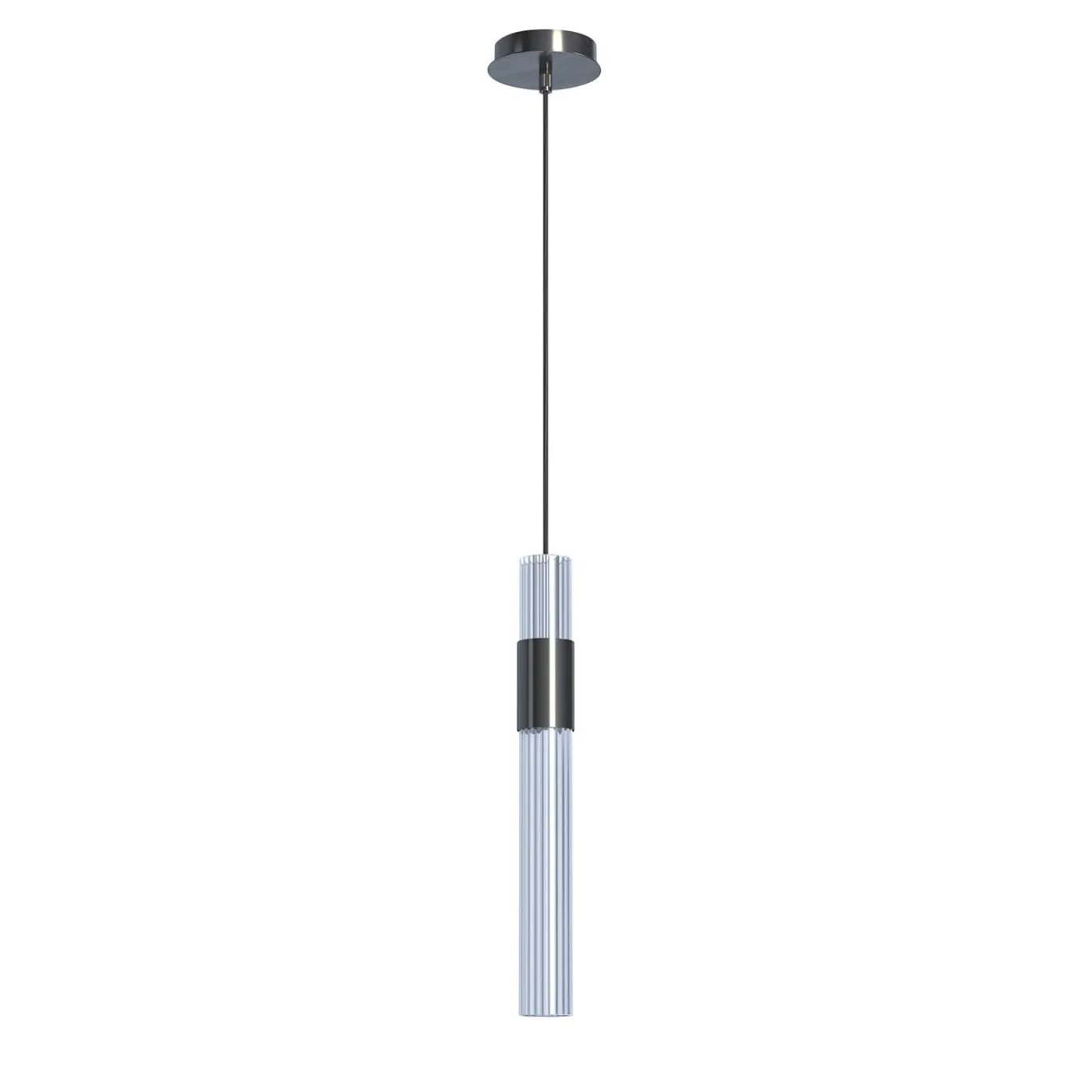 Sbàrlusc Mini Lampada a Sospensione in Vetro Trasparente e Ottone Gunmetal di Isacco Brioschi