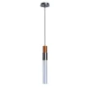 Sbàrlusc Mini Lampada a Sospensione in Vetro Ambra e Ottone Gunmetal di Isacco Brioschi