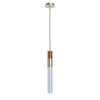 Sbàrlusc Mini Lampada a Sospensione in Vetro Ambra e Ottone Champagne di Isacco Brioschi