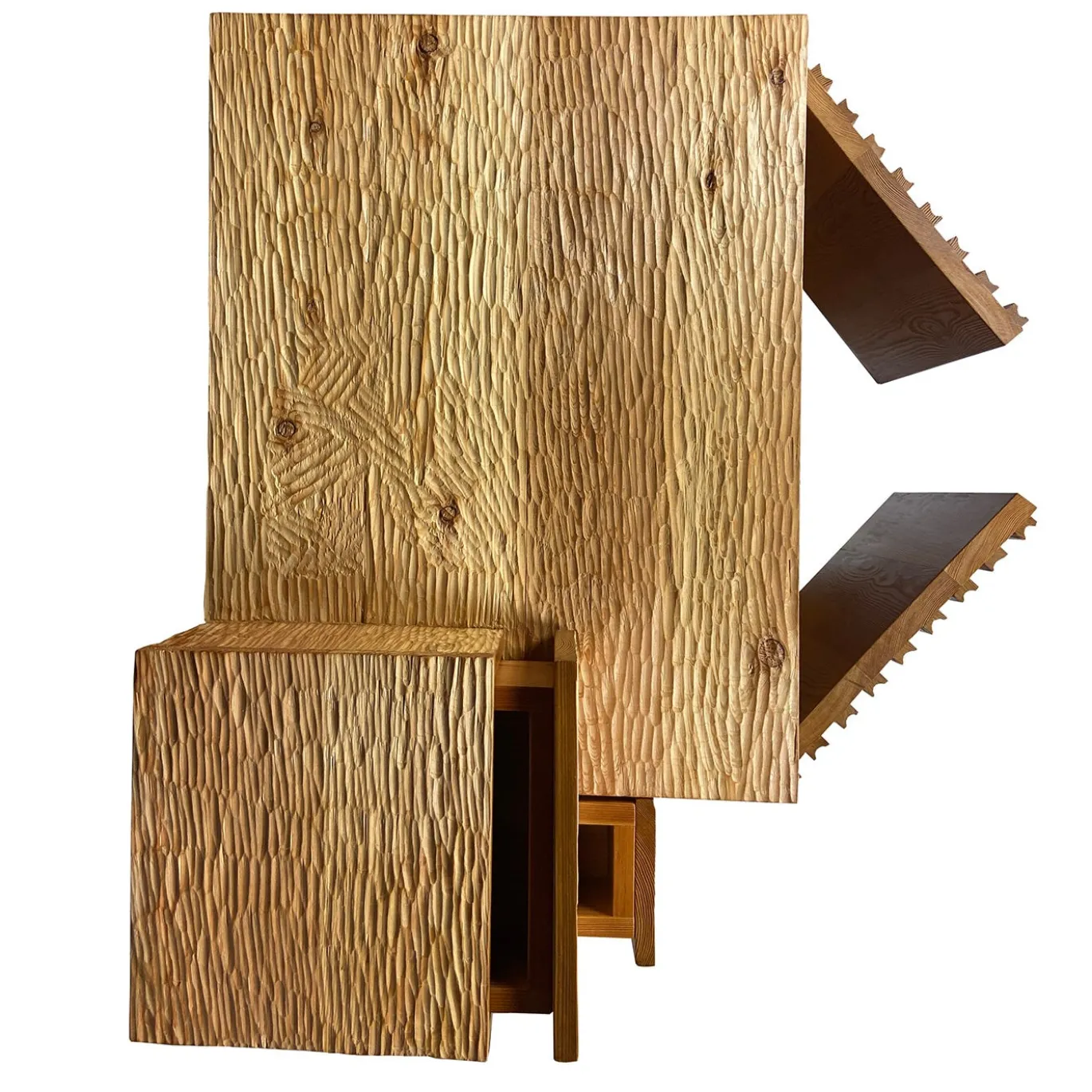 Scolpizio Credenza Asimmetrica in Rovere e Larice