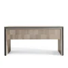 Scrivania con cassetti in legno di noce grigio Gentile