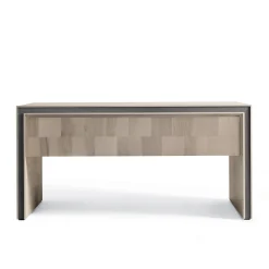 Scrivania con cassetti in legno di noce grigio Gentile