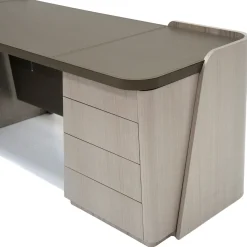 Scrivania Direzionale Shape con Piano in Pelle