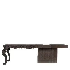 Scrivania Evo in legno massello marrone e legno impiallacciato marrone