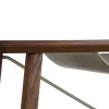 Scrivania Golia in legno marrone con inserti in pelle