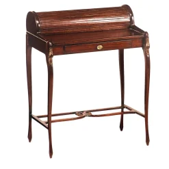 Scrivania in stile impero francese con piano rotante in mogano