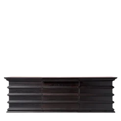 Scrivania Manon in legno nero con piano scorrevole